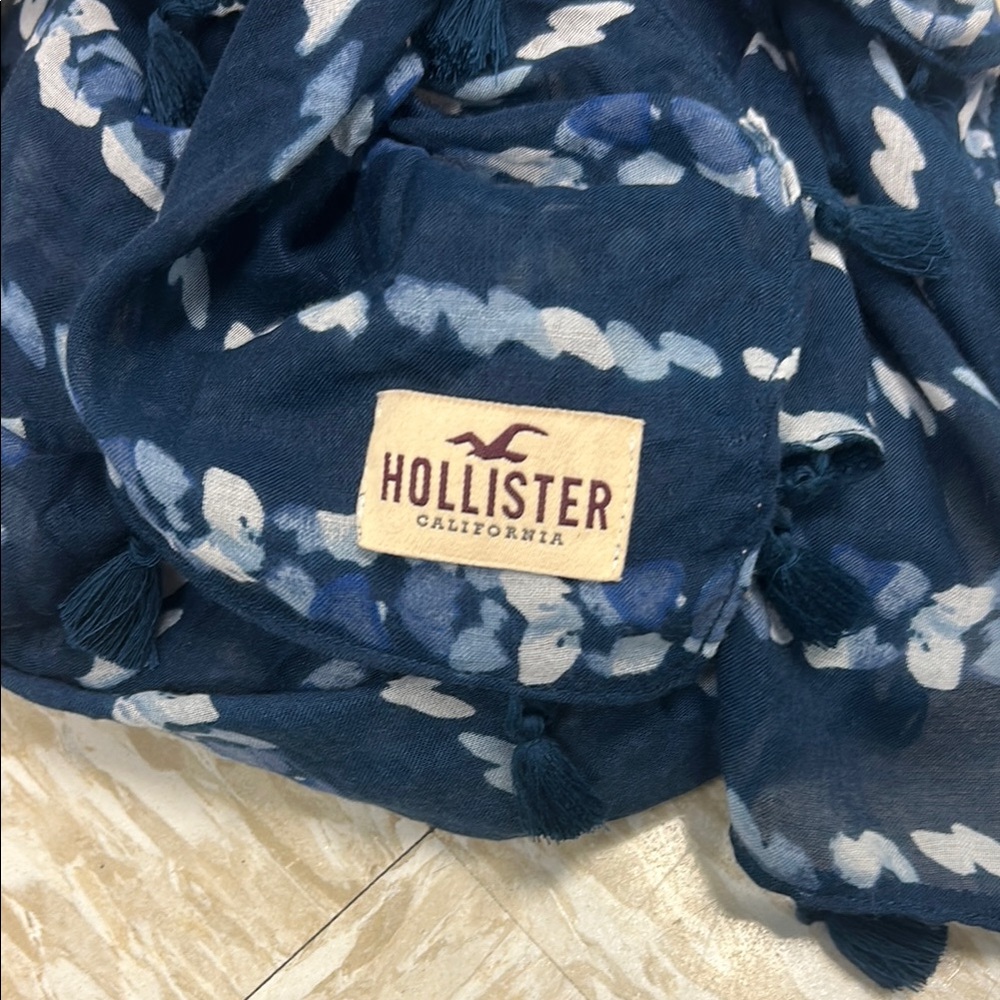 Hollister Blue Patterned Scarf